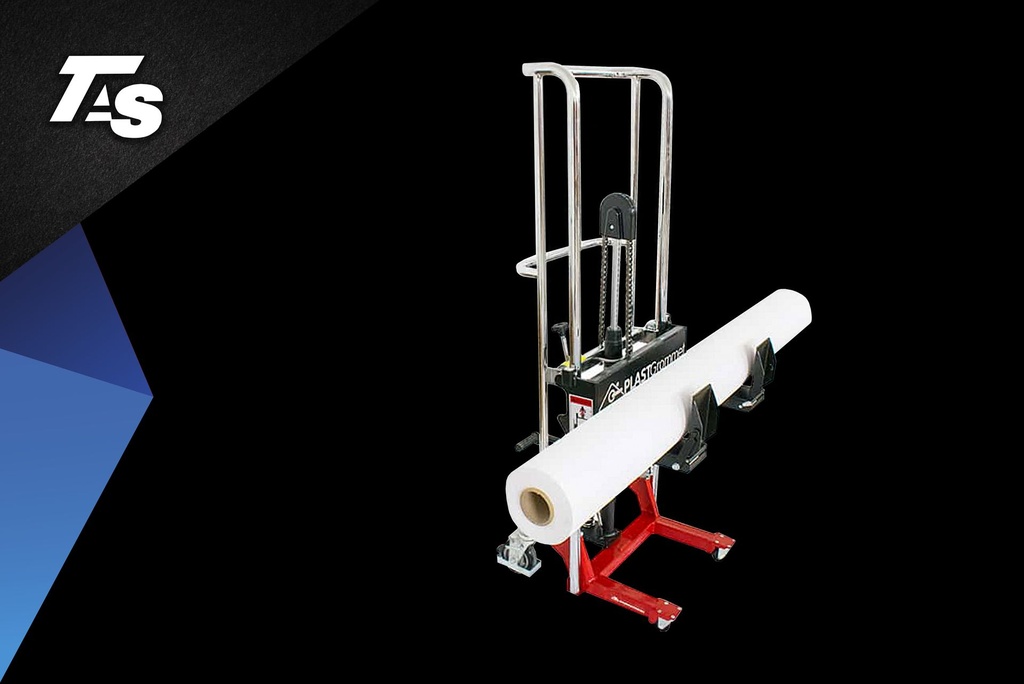 COMPACT LIFTER - MEDIA ROLL LIFTER WITH HYDRAULIC FOOT PUMP | TAS FILMS